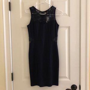 Aqua navy lace dress